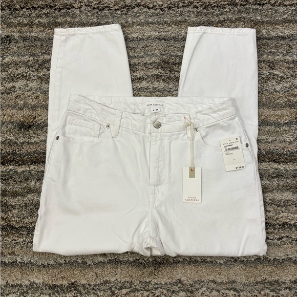 Good American Denim - Good American Cropped Boyfriend Jeans Sz 8/29 NWT | Good American White Jeans